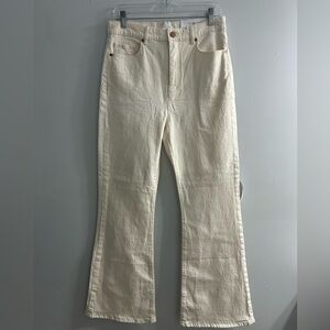 NWT loft high waisted sandal flare cream jeans pants